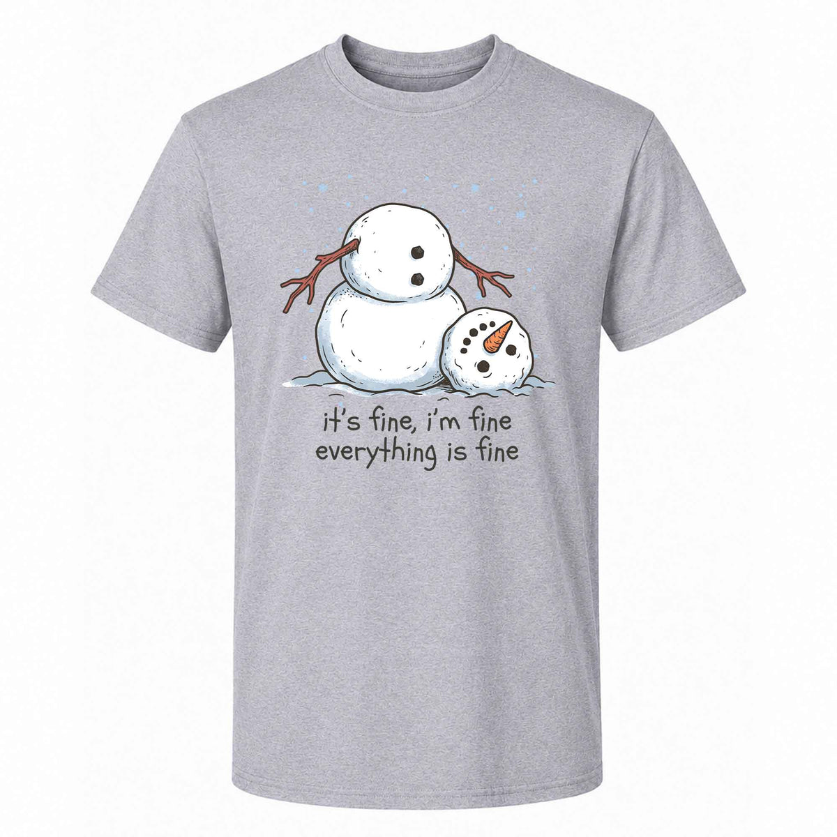 Funny Snowman Christmas Sweatshirt, Everything Is Fine Holiday Graphic Tee, Christmas Gift