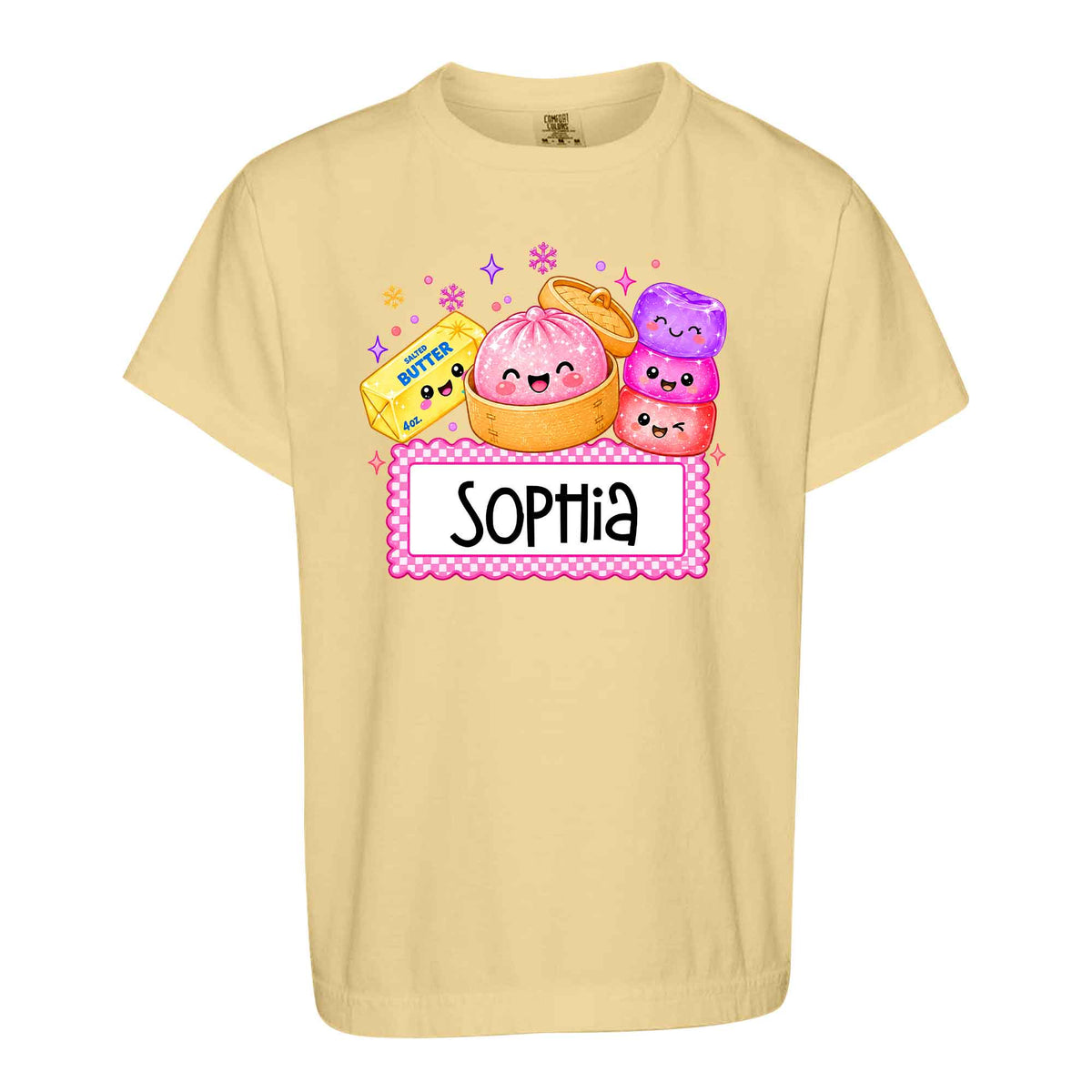 Personalized Squishy Christmas Shirt, Custom Name Santa Graphic Tee, Christmas Gift for Kids