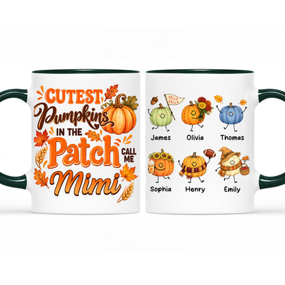 Personalized Thanksgiving Mug - The Cutest Pumpkins Call Me Mimi - Thanksgiving Gift for Mom, Grandma