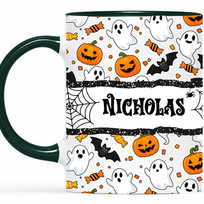 Personalized Halloween Name Mug - Cute Spooky Halloween Accent Mug - Halloween Lovers Gift
