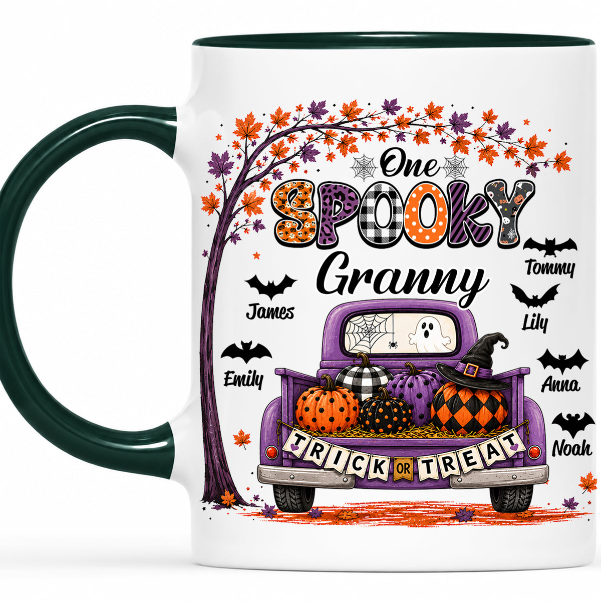 Personalized Halloween Accent Mug - One Spooky Granny Coffee Cup - Halloween Gift for Grandma, Mom