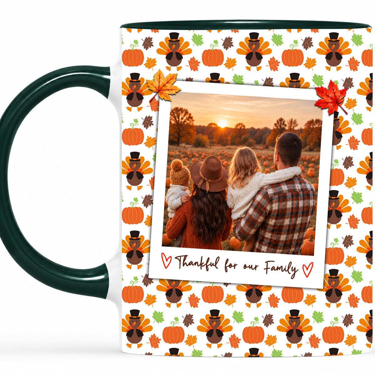Personalized Thanksgiving Mug - Custom Photo & Message Accent Mug - Family Thanksgiving Gift