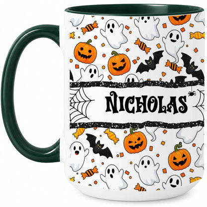 Personalized Halloween Name Mug - Cute Spooky Halloween Accent Mug - Halloween Lovers Gift