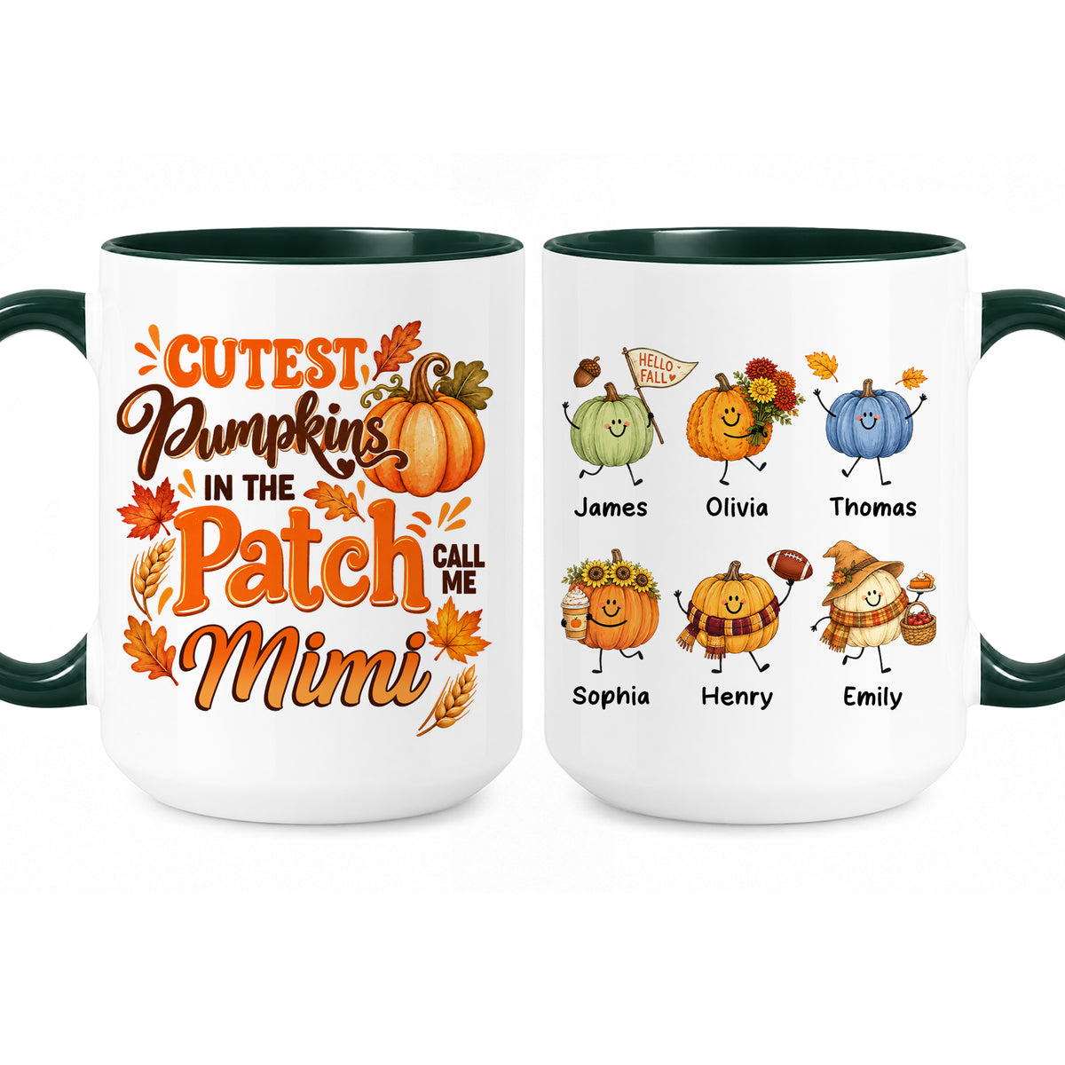 Personalized Thanksgiving Mug - The Cutest Pumpkins Call Me Mimi - Thanksgiving Gift for Mom, Grandma