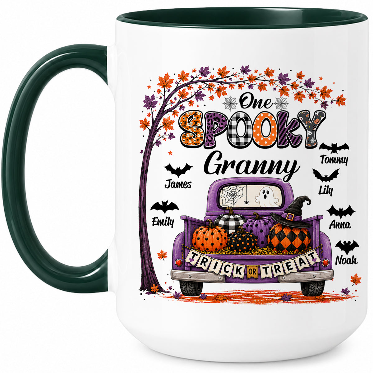 Personalized Halloween Accent Mug - One Spooky Granny Coffee Cup - Halloween Gift for Grandma, Mom