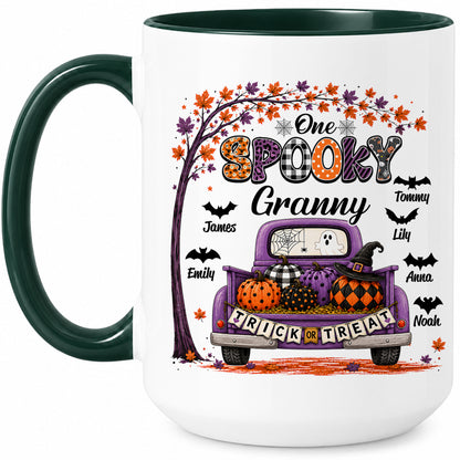 Personalized Halloween Accent Mug - One Spooky Granny Coffee Cup - Halloween Gift for Grandma, Mom