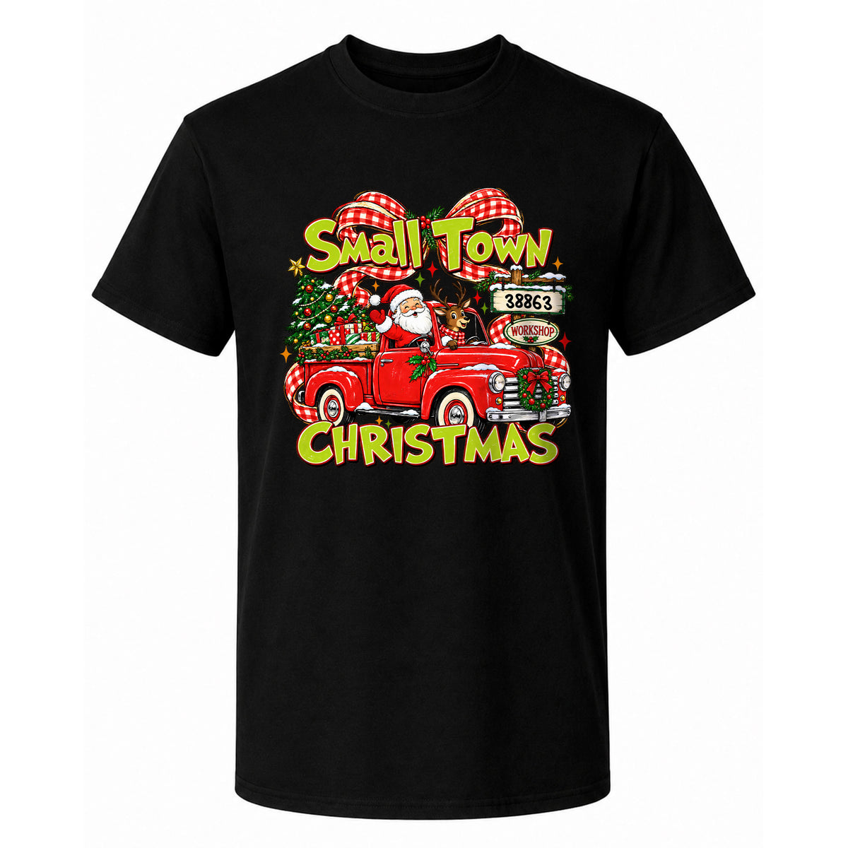 Personalized Christmas Shirt  - Small Town Christmas Tshirt Sweatshirt - Gift for Friends, Self Gift
