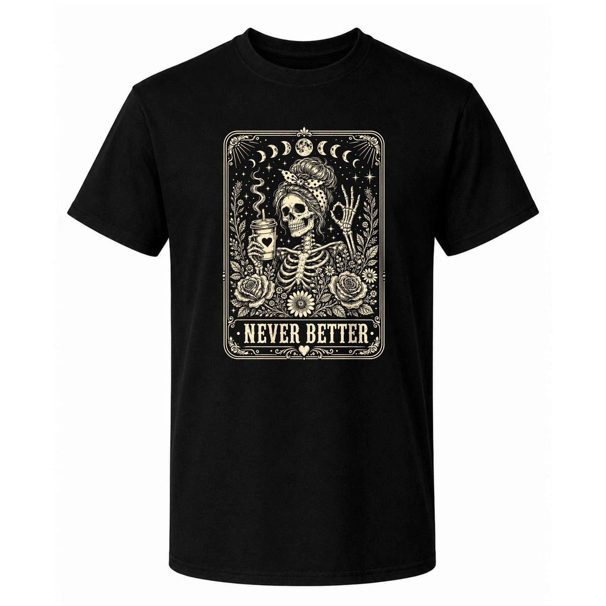 Funny Skeleton Coffee Halloween Sweatshirt, Never Better Graphic, Halloween Gift