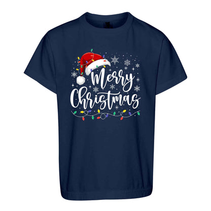 Matching Family Christmas Shirts, Merry Christmas Santa Hat Graphic Tees, Christmas Gift for Family
