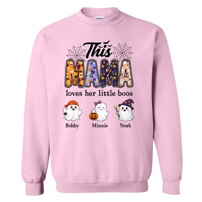 Personalized Halloween Mama Shirt - This Mama Loves Her Little Boos - Spooky Season Gift for Mom, Grandma