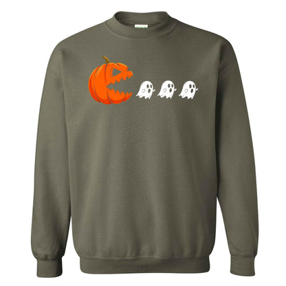 Pumpkin Ghost Graphic Halloween Sweatshirt, Spooky Season Jack O Lantern Shirt, Funny Halloween Gift