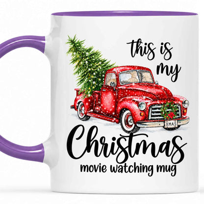 Christmas Movie Mug, Red Truck Christmas Tree Coffee Mug, Holiday Gift for Family