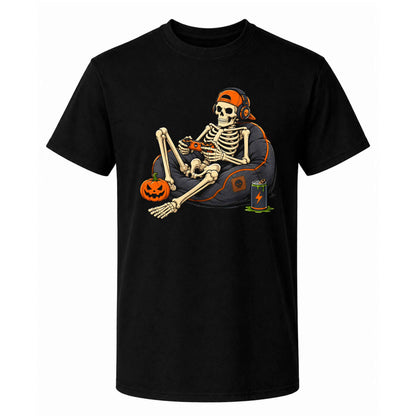 Skeleton Gamer Halloween Sweatshirt, Boys Pumpkin Gaming Shirt, Funny Halloween Gift