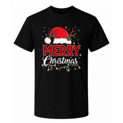 Matching Family Christmas Shirts, Merry Christmas Santa Hat Graphic Tees, Christmas Gift for Family