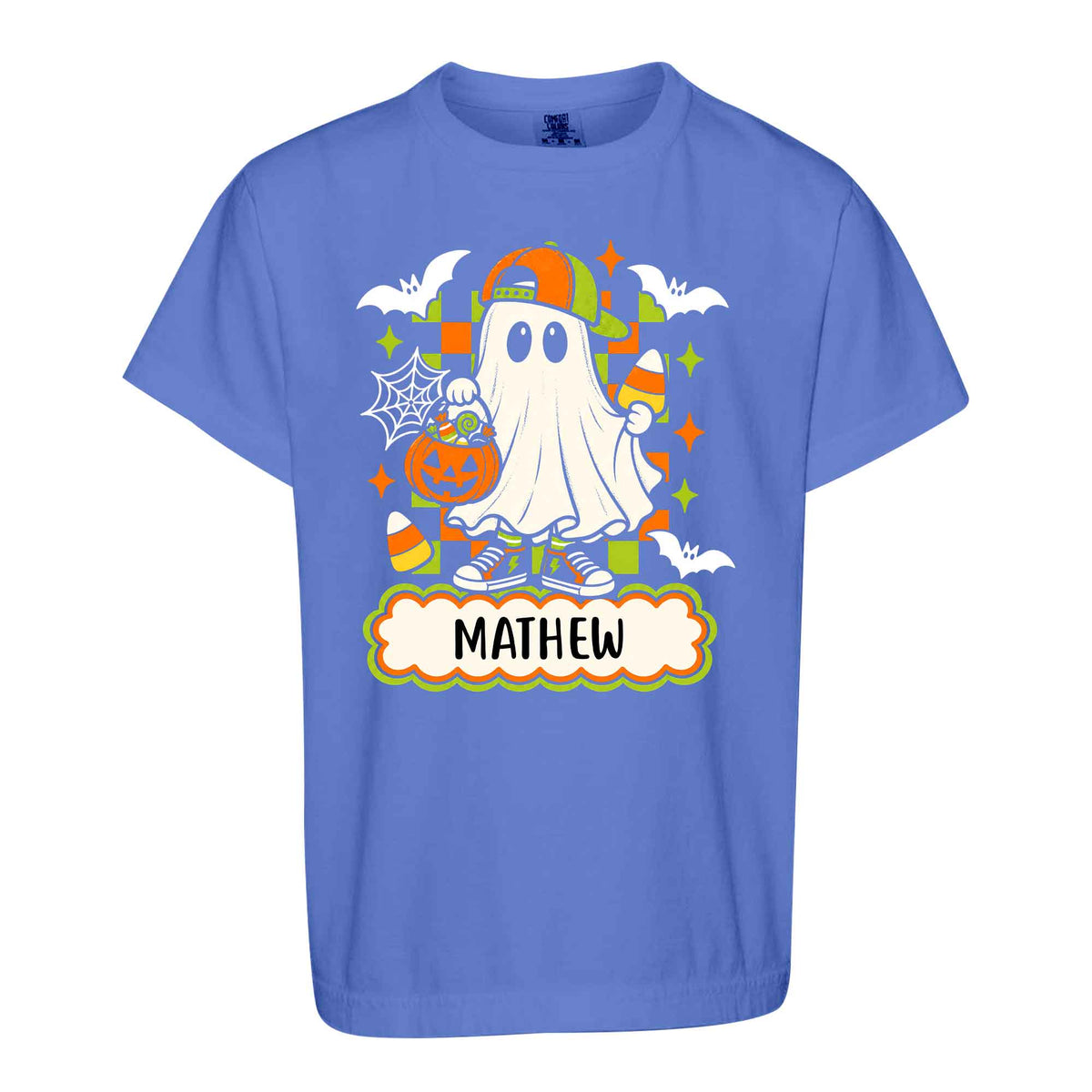 Personalized Halloween Sweatshirt, Custom Name Spooky Ghost Pumpkin, Halloween Gift for Boy & Girl