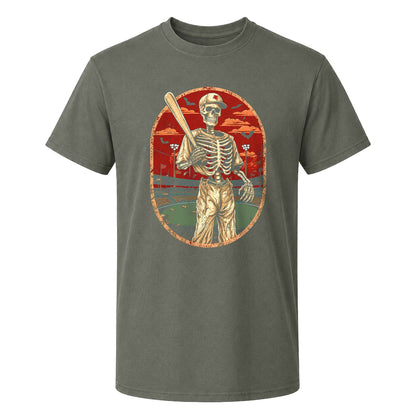 Baseball Skeleton Graphic Halloween Sweatshirt, Spooky Baseball Player Shirt, Funny Halloween Gift