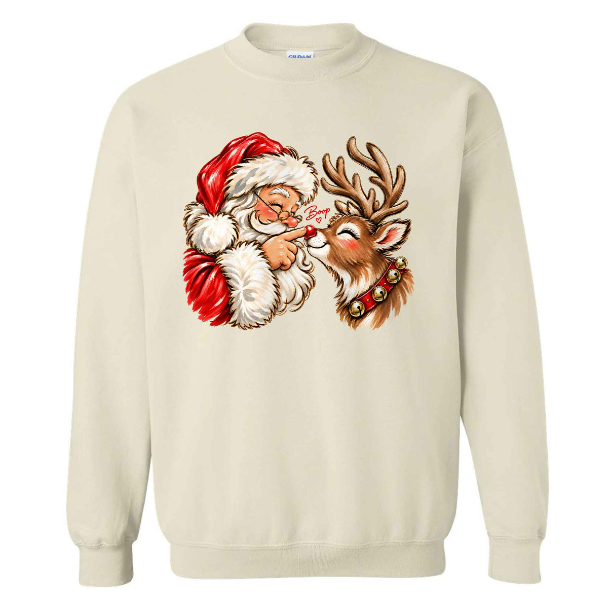 Funny Christmas Shirt  - Reindeer Santa Claus Boop T-shirt Sweatshirt - Trendy Christmas Gift for Friends, Self Gift
