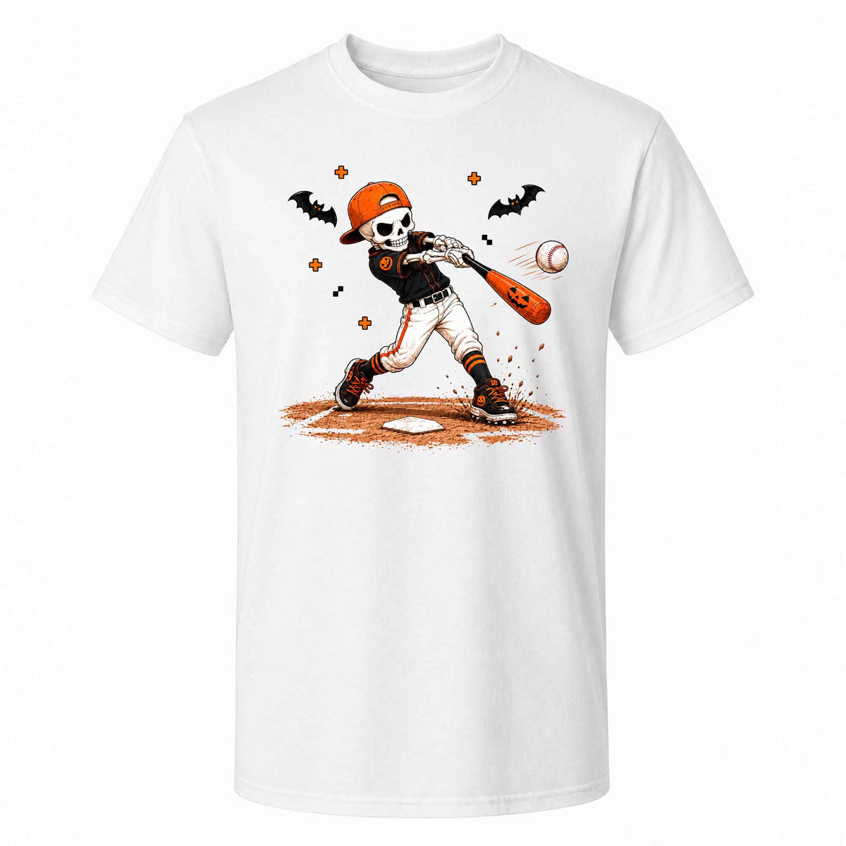 Baseball Skeleton Graphic Halloween Sweatshirt, Spooky Baseball Player Shirt, Funny Halloween Gift
