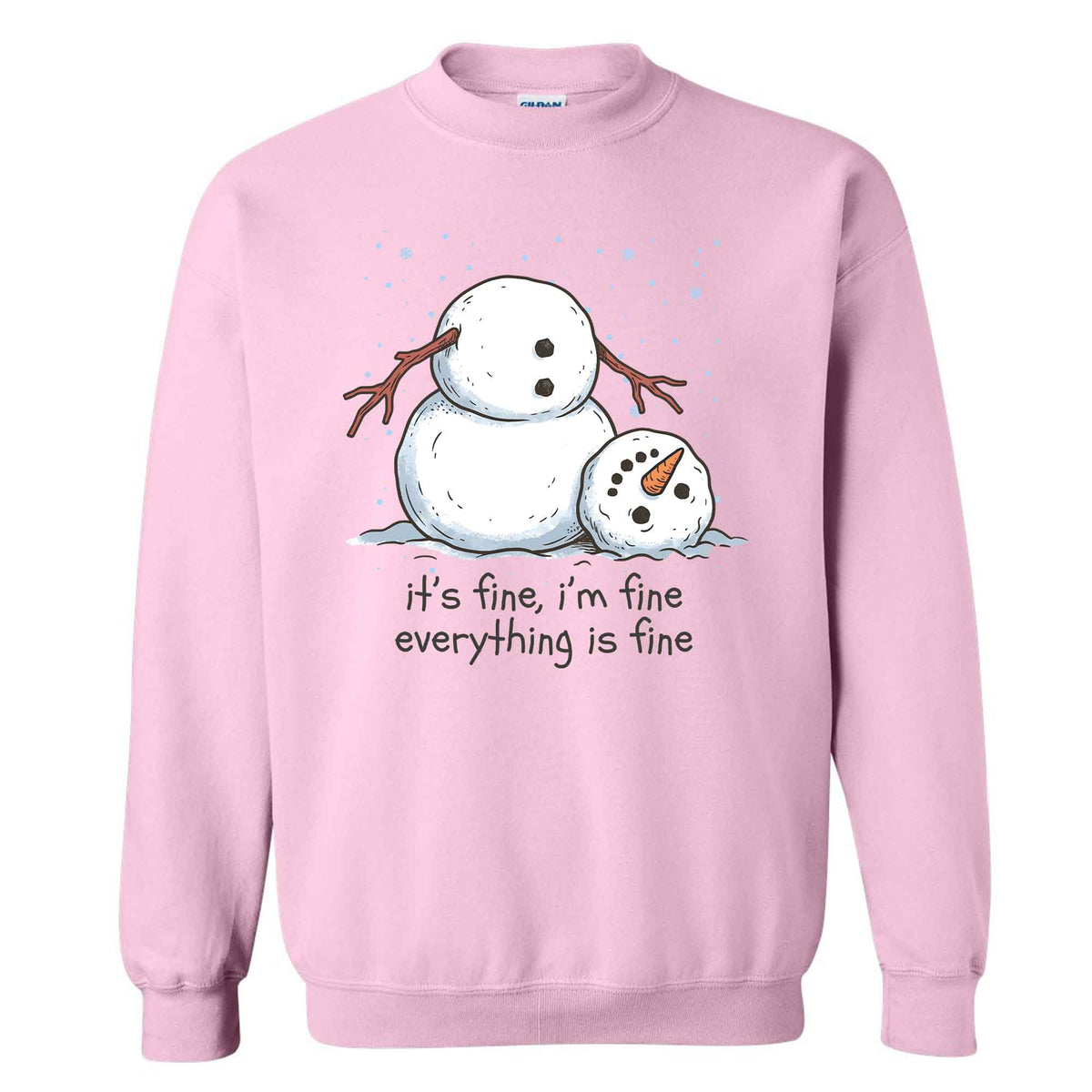 Funny Snowman Christmas Sweatshirt, Everything Is Fine Holiday Graphic Tee, Christmas Gift