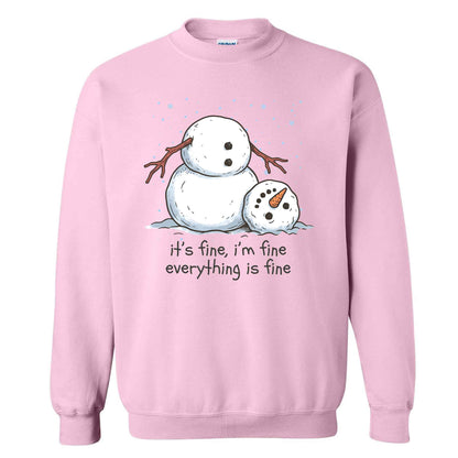 Funny Snowman Christmas Sweatshirt, Everything Is Fine Holiday Graphic Tee, Christmas Gift