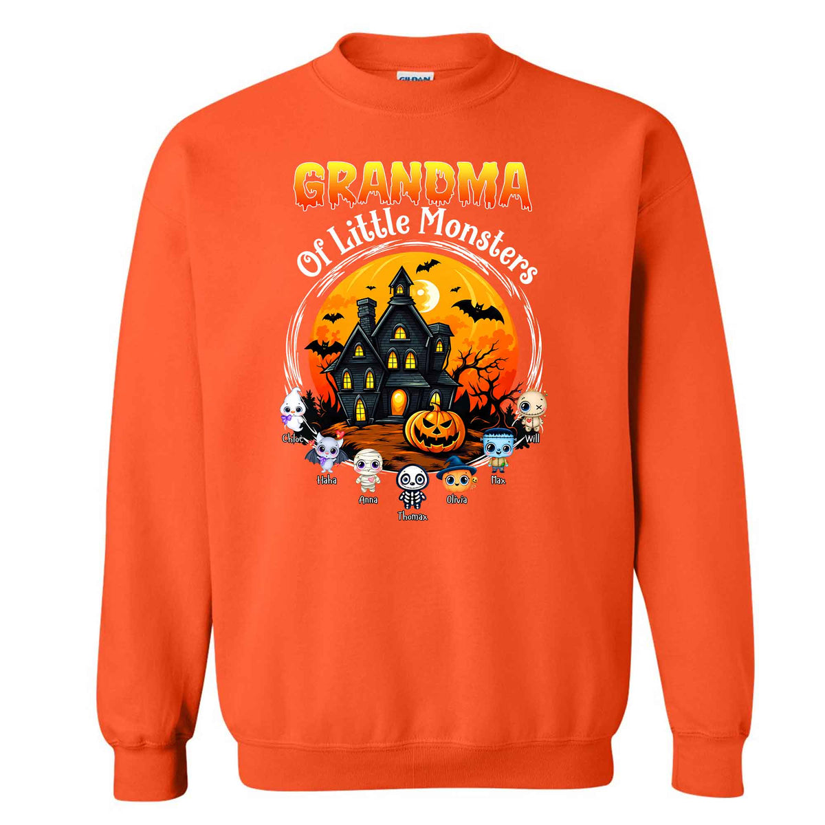 Personalized Grandma Monster Halloween Sweatshirt, Custom Characters & Names Halloween Family Gift