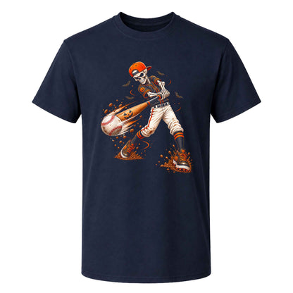 Baseball Skeleton Graphic Halloween Sweatshirt, Spooky Baseball Player Shirt, Funny Halloween Gift