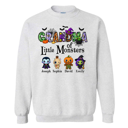 Personalized Halloween Sweatshirt - Grandma's Little Monster - Halloween Family Gift