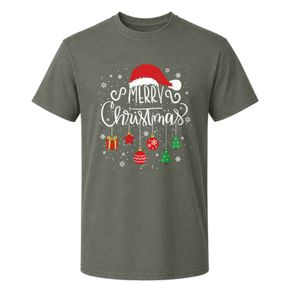 Matching Family Christmas Shirts, Merry Christmas Santa Hat Graphic Tees, Christmas Gift for Family