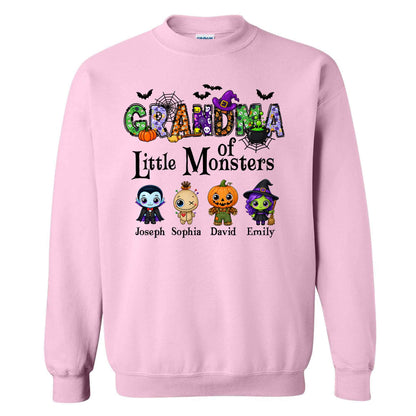 Personalized Halloween Sweatshirt - Grandma's Little Monster - Halloween Family Gift