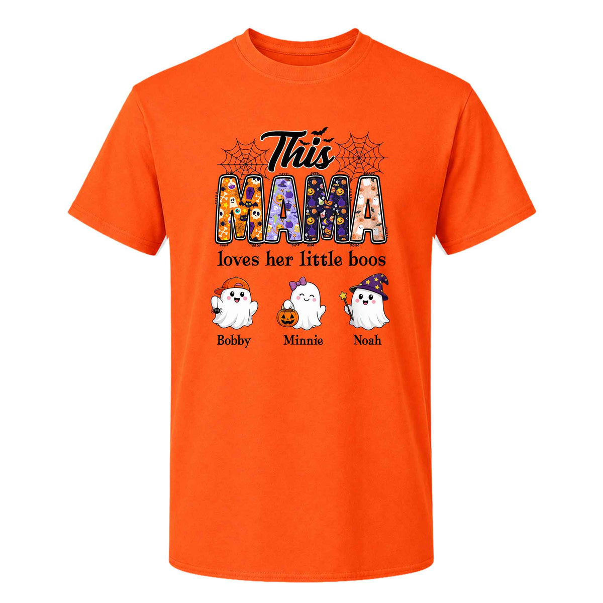 Personalized Halloween Mama Shirt - This Mama Loves Her Little Boos - Spooky Season Gift for Mom, Grandma