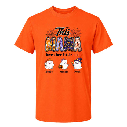 Personalized Halloween Mama Shirt - This Mama Loves Her Little Boos - Spooky Season Gift for Mom, Grandma