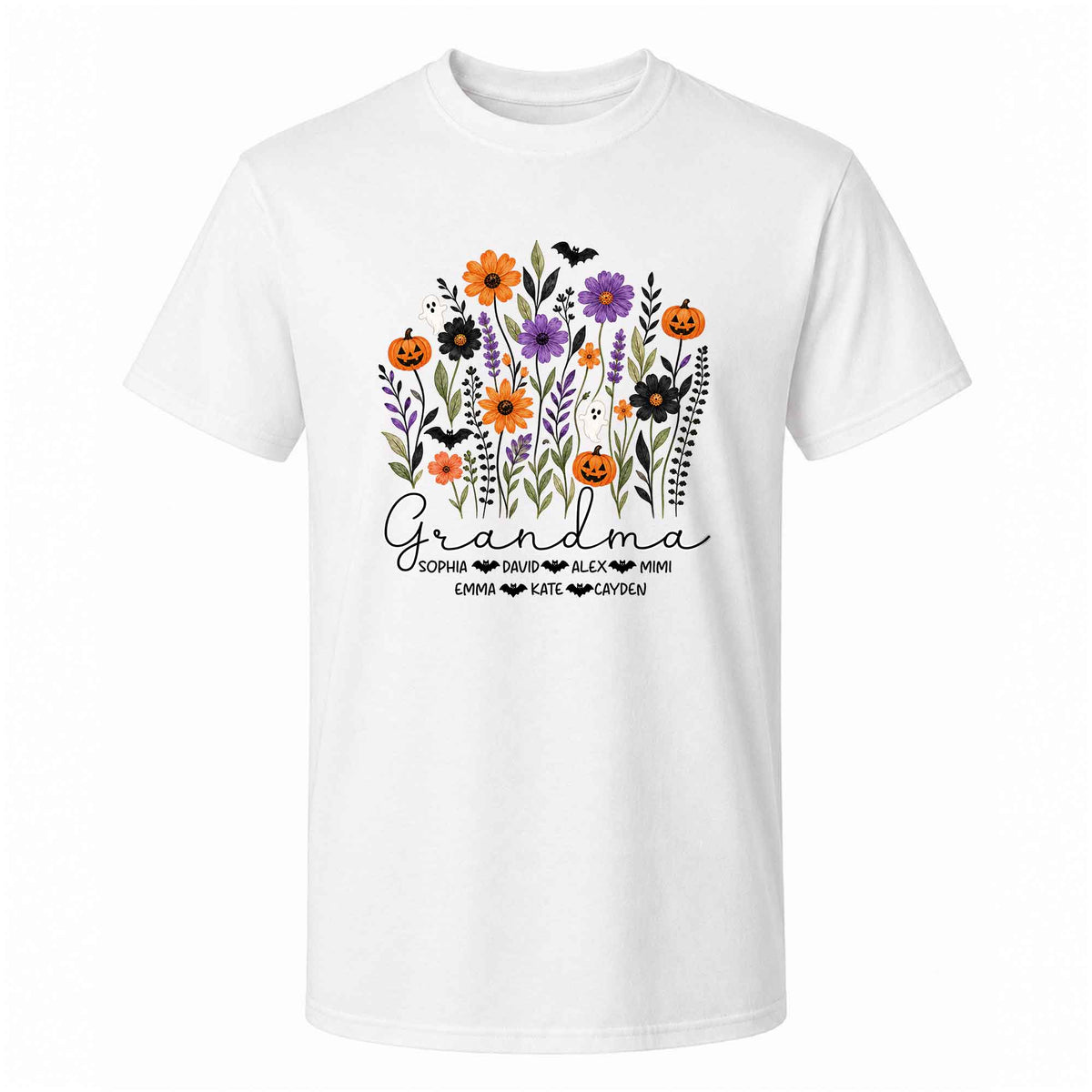 Personalized Halloween Grandma Shirt - Custom Name T-Shirt Sweatshirt - Gift for Family, Spooky Season Gift