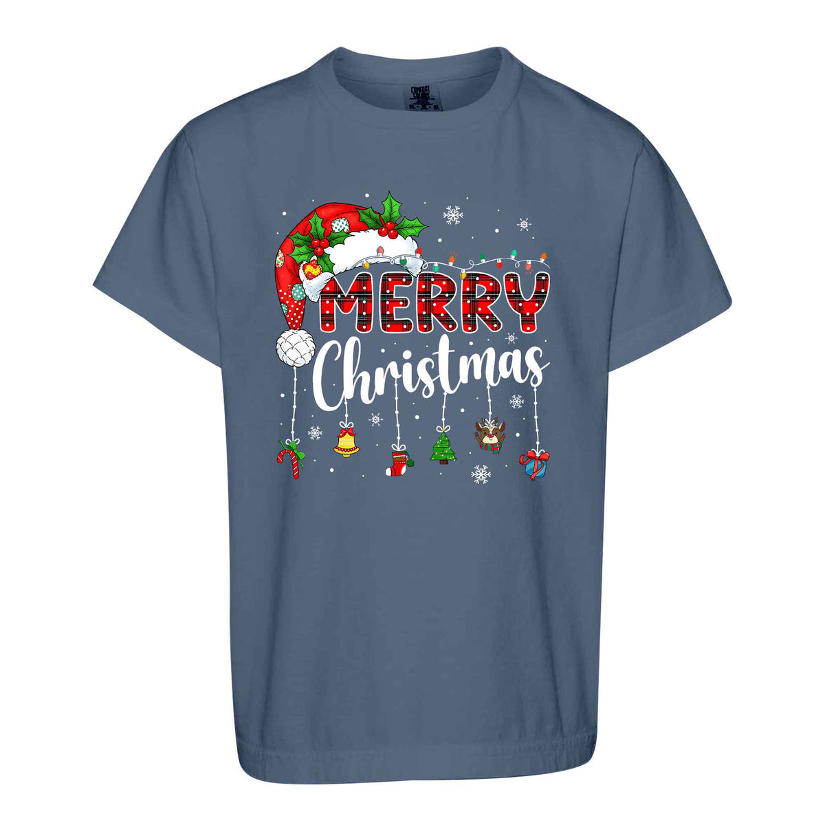 Matching Family Christmas Shirts, Merry Christmas Santa Hat Graphic Tees, Christmas Gift for Family