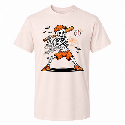 Baseball Skeleton Graphic Halloween Sweatshirt, Spooky Baseball Player Shirt, Funny Halloween Gift