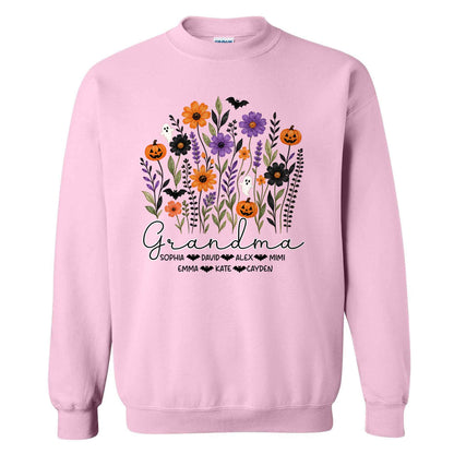 Personalized Halloween Grandma Shirt - Custom Name T-Shirt Sweatshirt - Gift for Family, Spooky Season Gift