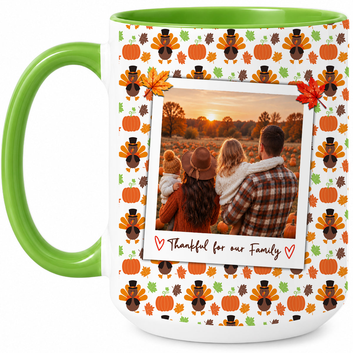 Personalized Thanksgiving Mug - Custom Photo & Message Accent Mug - Family Thanksgiving Gift