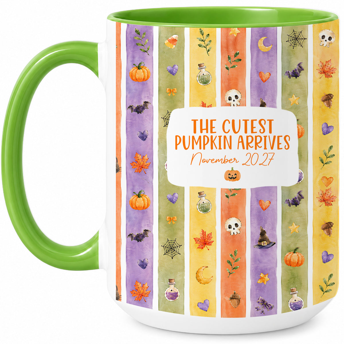 Personalized Halloween Mug - The Cutest Pumpkin Arrives - Baby Arriving Gift for Family