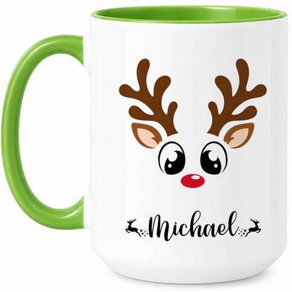 Personalized Christmas Matching Mug - Reindeer Mug Sets for Families, Groups, Businesses & Teams - Christmas Gift