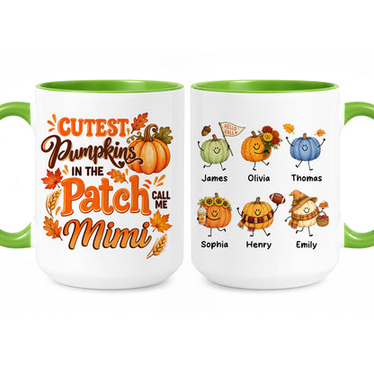 Personalized Thanksgiving Mug - The Cutest Pumpkins Call Me Mimi - Thanksgiving Gift for Mom, Grandma