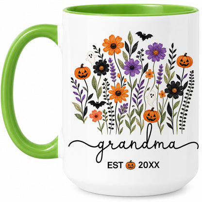 Personalized Halloween Grandparent Mug Set - Custom Grandma Grandpa Accent Mugs - New Grandparents Spooky Gift