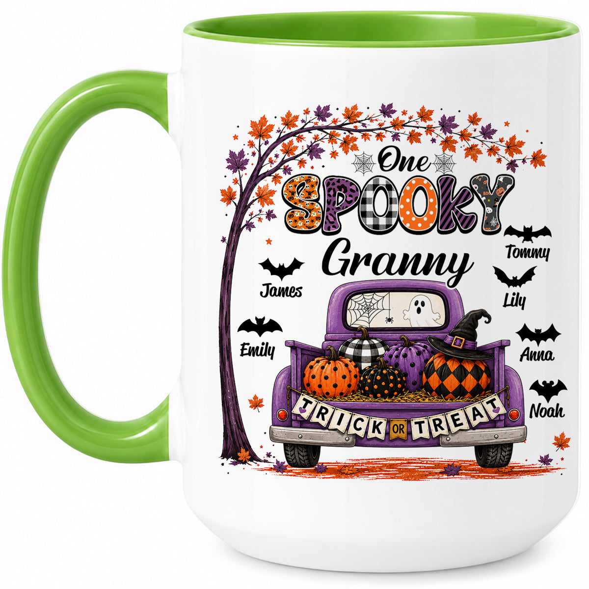 Personalized Halloween Accent Mug - One Spooky Granny Coffee Cup - Halloween Gift for Grandma, Mom