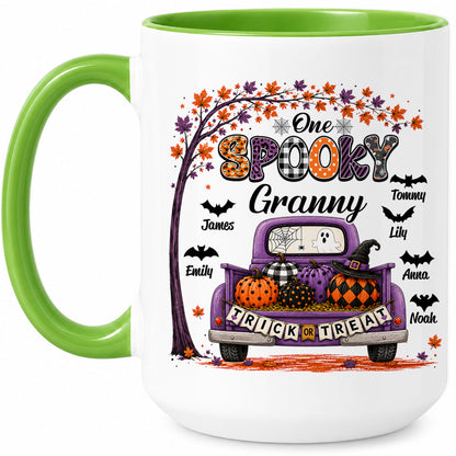 Personalized Halloween Accent Mug - One Spooky Granny Coffee Cup - Halloween Gift for Grandma, Mom