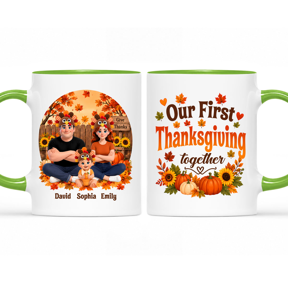 Personalized Thanksgiving Accent Mug – Our First Thanksgiving Together Mug - New Family Thanksgiving Gift