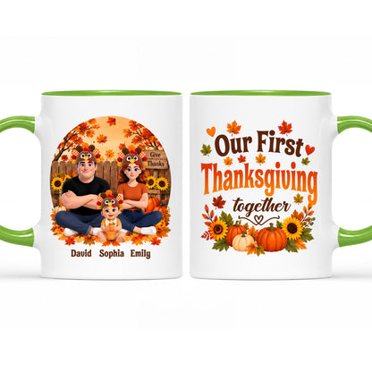 Personalized Thanksgiving Accent Mug – Our First Thanksgiving Together Mug - New Family Thanksgiving Gift