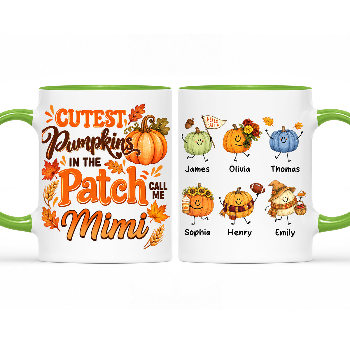 Personalized Thanksgiving Mug - The Cutest Pumpkins Call Me Mimi - Thanksgiving Gift for Mom, Grandma