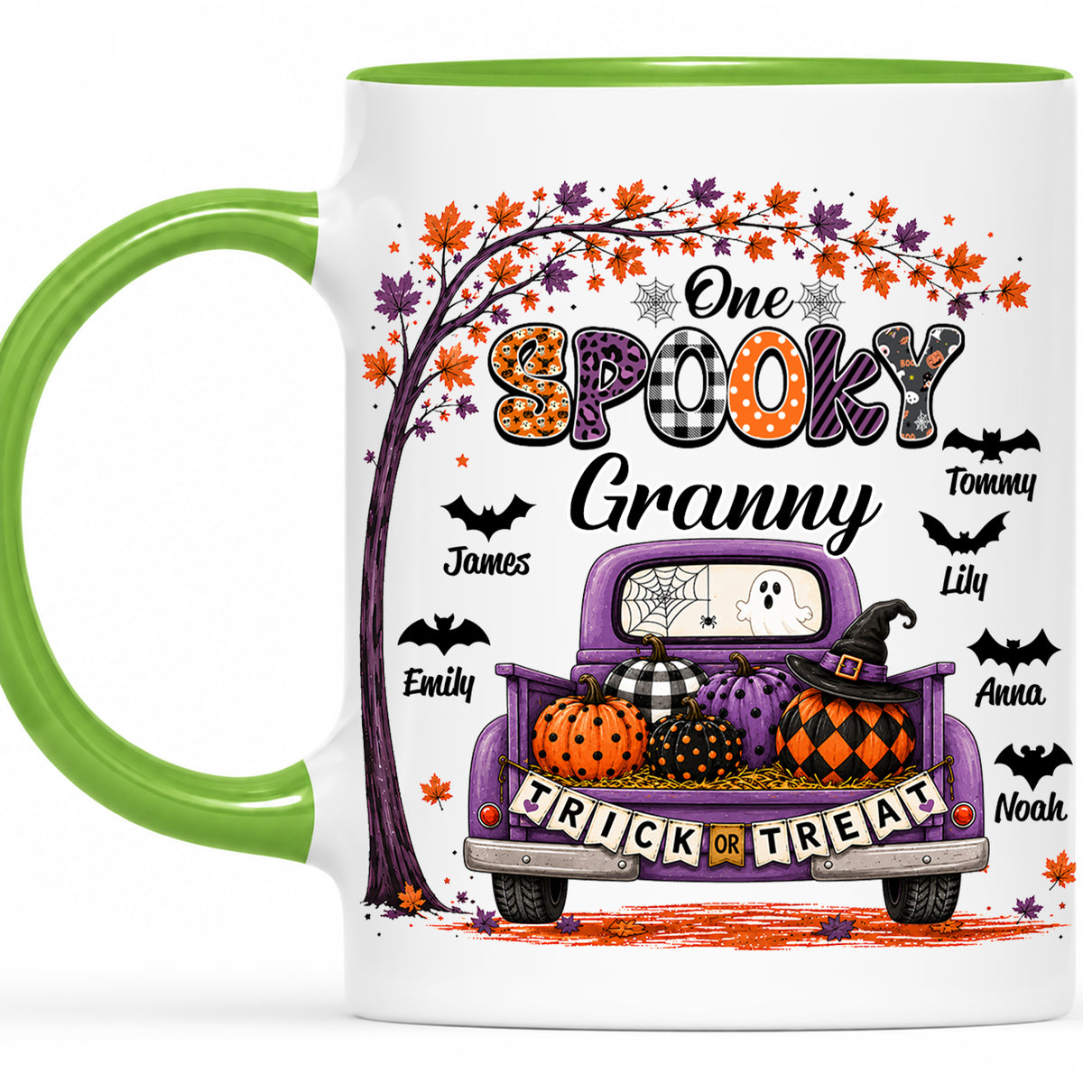 Personalized Halloween Accent Mug - One Spooky Granny Coffee Cup - Halloween Gift for Grandma, Mom