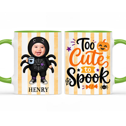 Personalized Halloween Baby Mug - Custom Photo Baby Kid Accent Mug - Cute Spooky Baby Gift
