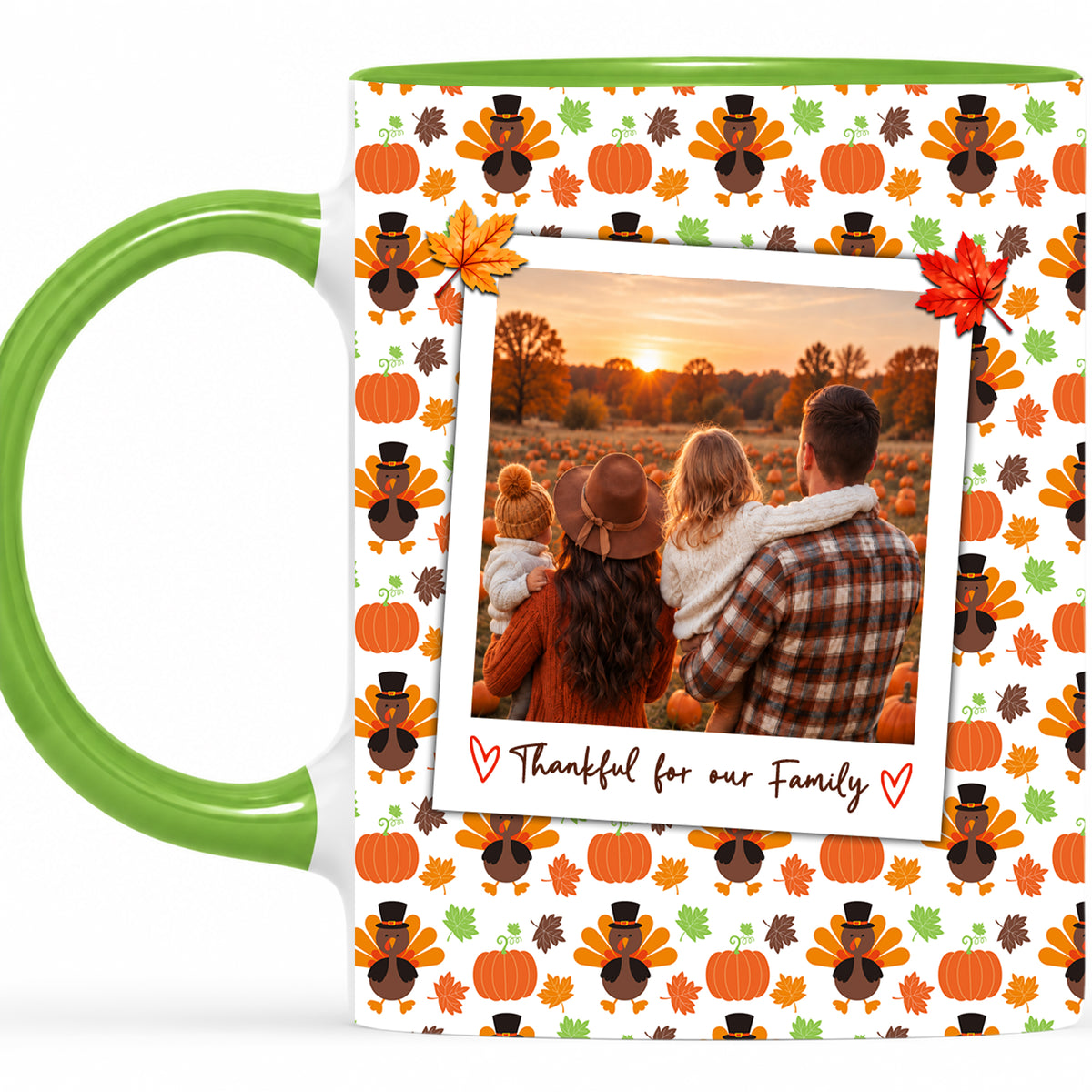 Personalized Thanksgiving Mug - Custom Photo & Message Accent Mug - Family Thanksgiving Gift