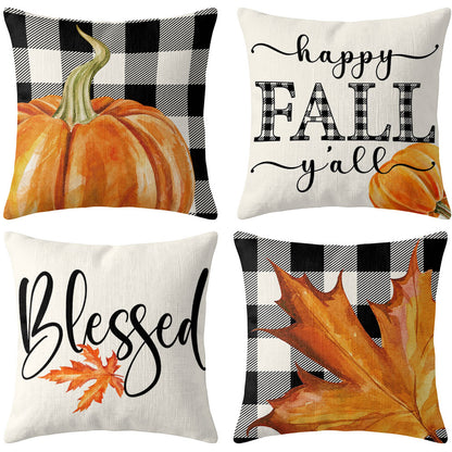 Thanksgiving Fall Decorative Pillow Set of 2 or 4, Harvest Throw Pillows for Home Decor, Gifts for Family