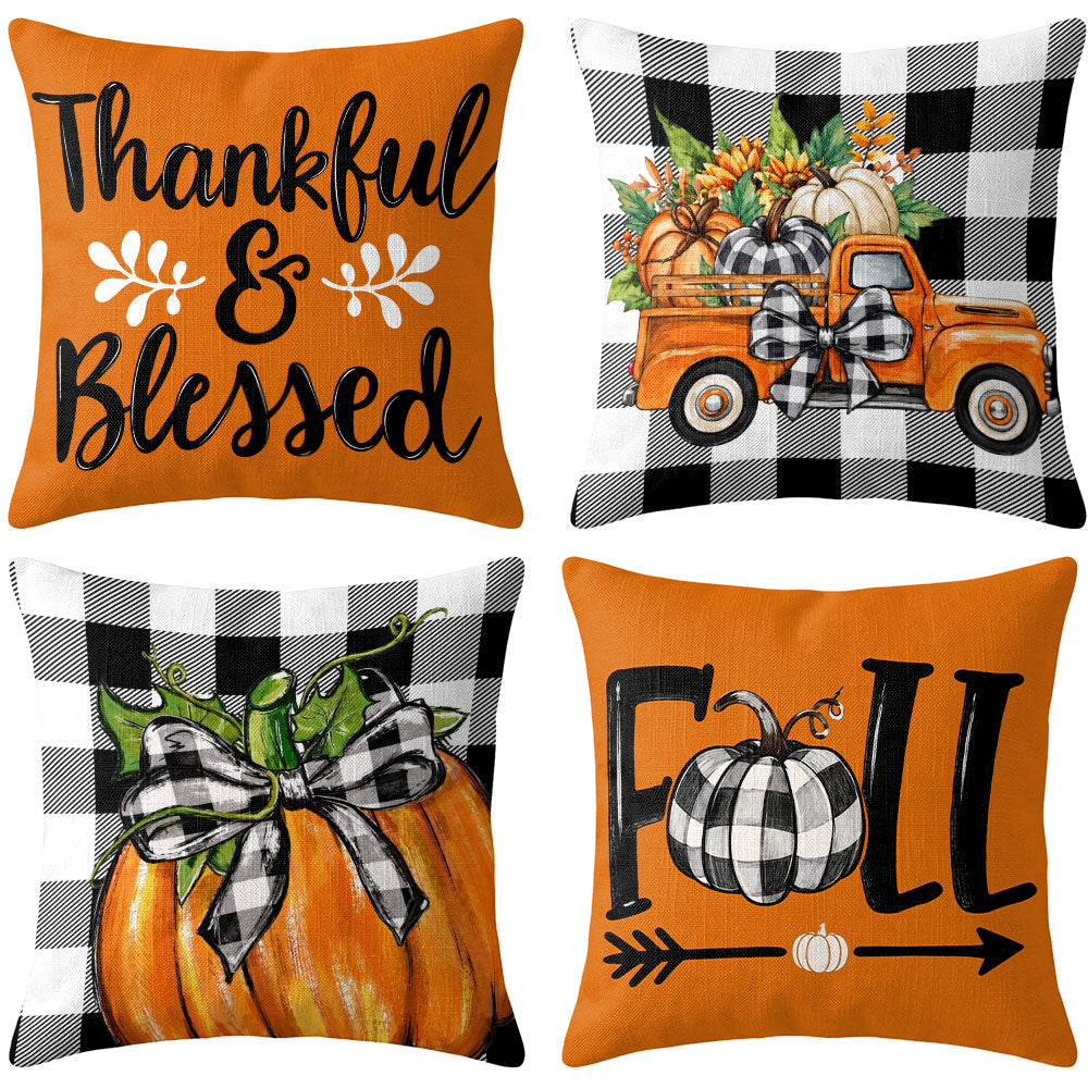 Thanksgiving Fall Decorative Pillow Set of 2 or 4, Harvest Throw Pillows for Home Decor, Gifts for Family